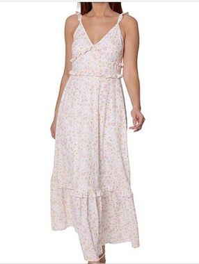 🆕️ BCBGeneration Whimsical Fields Floral Ruffle Sleeveless Maxi Dress SIZE: 8